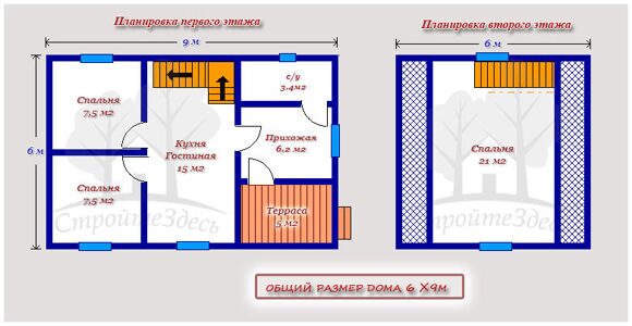 Планировка дома из бруса с верандой и террасой.Грузино..jpg